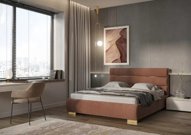 Łóżko tapicerowane Renee Gold