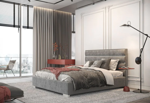 Łóżko tapicerowane Mona Silver