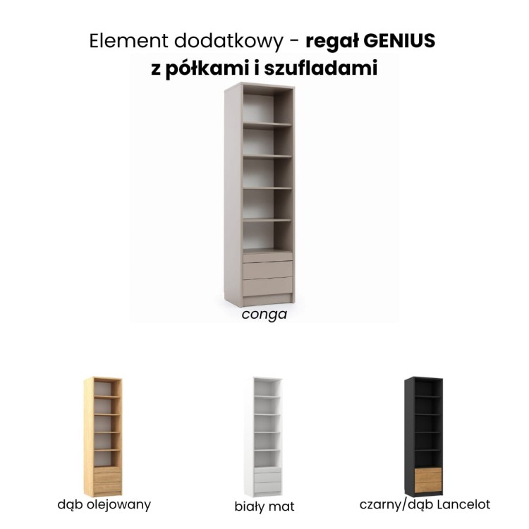regał GENIUS  z półkami i szufladami