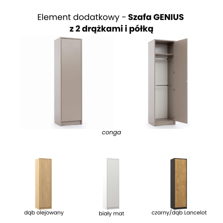 Szafa GENIUS z 2 drążkami i półką