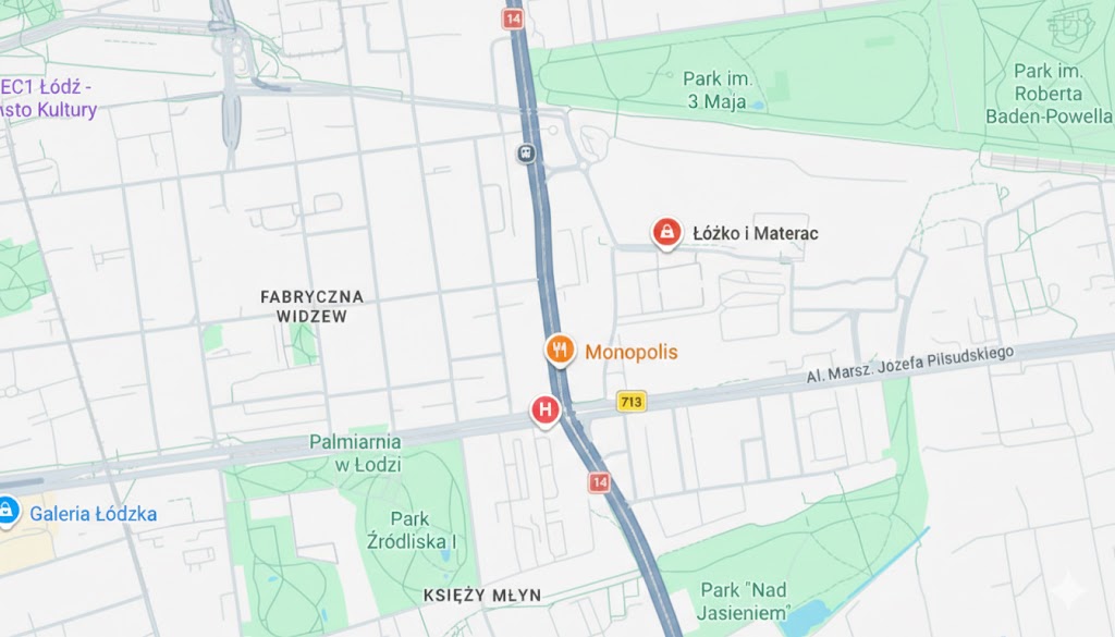 Mapa salonu Łódź